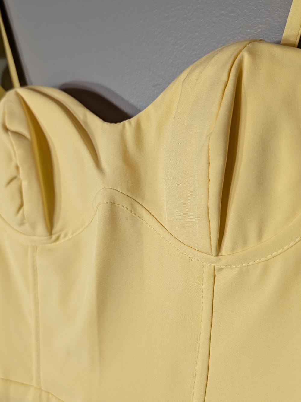 Yellow Ruffle Strap Mini Dress - Picture 2 of 7